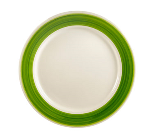 CAC China R-8-G 9" Dia. Green Ceramic Round Rainbow Plate (2 Dozen Per Case)
