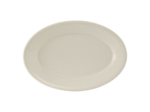 Tuxton TRE-912 Ceramic American White/Eggshell Oval / Oblong Platter (2 Dozen Per Case)