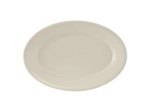 Tuxton TRE-912 Ceramic American White/Eggshell Oval / Oblong Platter (2 Dozen Per Case)