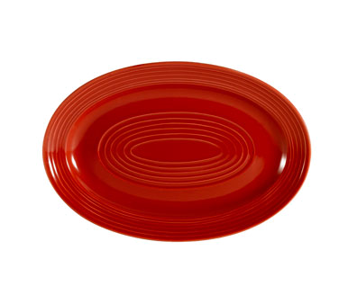 CAC China TG-14-R Red Porcelain Oval Tango Platter (1 Dozen)