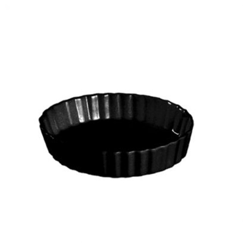 CAC China QCD-5-BLK 5.5 Oz. Black Ceramic Round Festiware Quiche Baking Dish (2 Dozen Per Case)