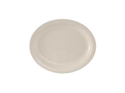 Tuxton TNR-040 Ceramic American White/Eggshell Oval / Oblong Platter (3 Dozen Per Case)