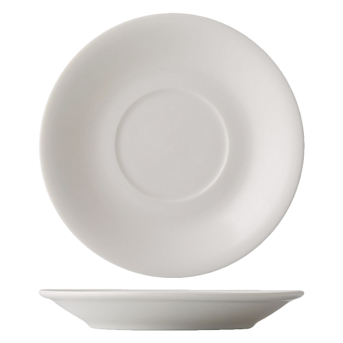 CAC China GW-57 6.88" Dia. Bone White Porcelain Round Great Wall Saucer (3 Dozen Per Case)