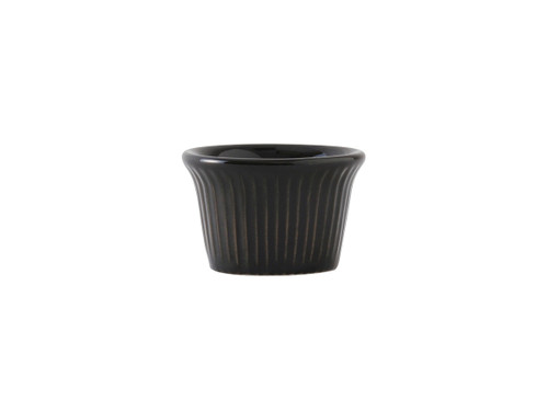 Tuxton BBX-0152 2-1/4" 1-1/2 Oz. Ceramic Black Round Ramekin (4 Dozen Per Case)