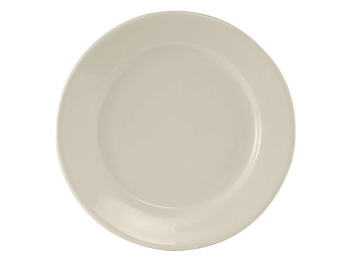 Tuxton TRE-016 10-1/2" Ceramic American White/Eggshell Round Plate (1 Dozen)