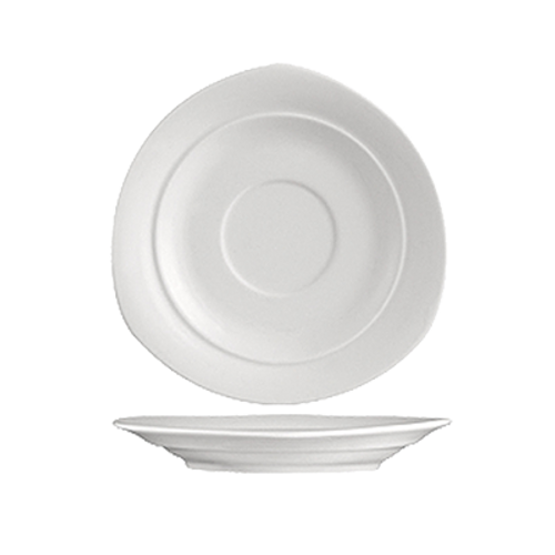 CAC China PHA-36 5.75" Dia. Super White Porcelain Round Philadelphia Saucer (3 Dozen Per Case)