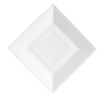 CAC China TGO-SQ8 Bone White Porcelain Square Tango Plate (2 Dozen Per Case)