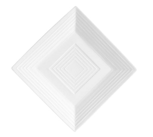 CAC China TGO-SQ8 Bone White Porcelain Square Tango Plate (2 Dozen Per Case)