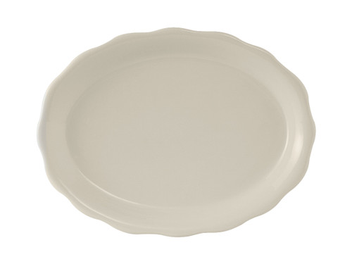 Tuxton TSC-014 Ceramic American White/Eggshell Oval / Oblong Platter (1 Dozen)