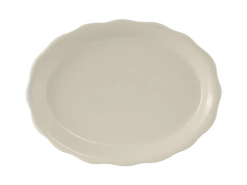 Tuxton TSC-014 Ceramic American White/Eggshell Oval / Oblong Platter (1 Dozen)