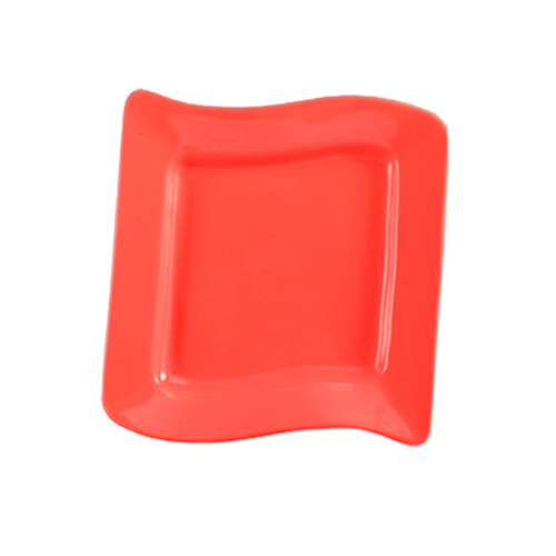 CAC China SOH-21-R Red Ceramic Square Soho Plate (1 Dozen)