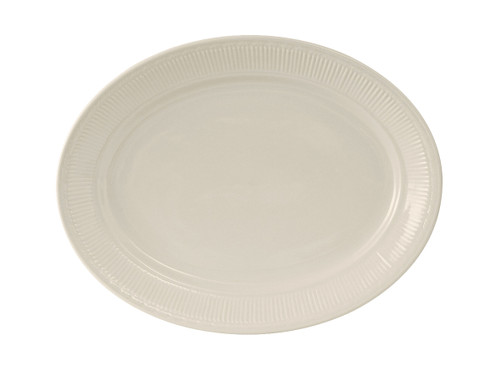 Tuxton HEH-121 Ceramic American White/Eggshell Oval Platter (1 Dozen)