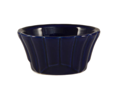 CAC China RMK-F6-BLU 6 Oz. Blue Floral Ceramic RMK Ramekin (3 Dozen Per Case)