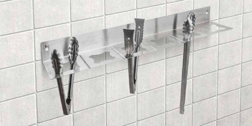 Edlund STH-6 25-1/4" x 5" x 2-1/2" Stainless Steel Tong Holder with 6 Unit Capacity