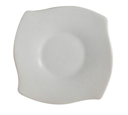 CAC China PHA-55 5.75" L Super White Porcelain Square Philadelphia Saucer (3 Dozen Per Case)