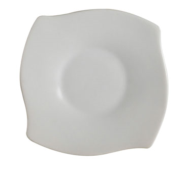 CAC China PHA-55 5.75" L Super White Porcelain Square Philadelphia Saucer (3 Dozen Per Case)