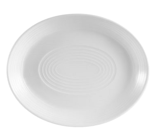 CAC China TGO-34 Bone White Porcelain Oval Tango Platter (2 Dozen Per Case)