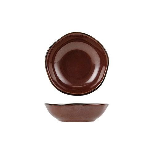 Tuxton GAR-060 5-1/2 Oz. Ceramic Red Rock Free form Fruit Dish (2 Dozen Per Case)