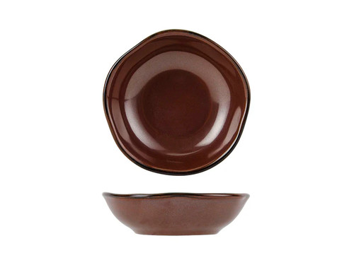 Tuxton GAR-060 5-1/2 Oz. Ceramic Red Rock Free form Fruit Dish (2 Dozen Per Case)