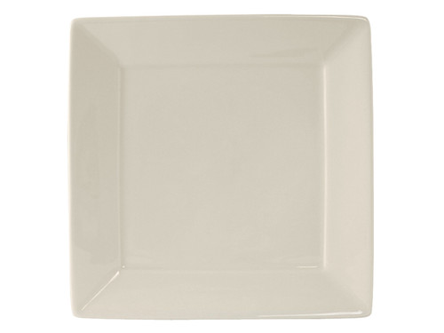 Tuxton BEH-1016 Ceramic American White/Eggshell Square Plate (1 Dozen)