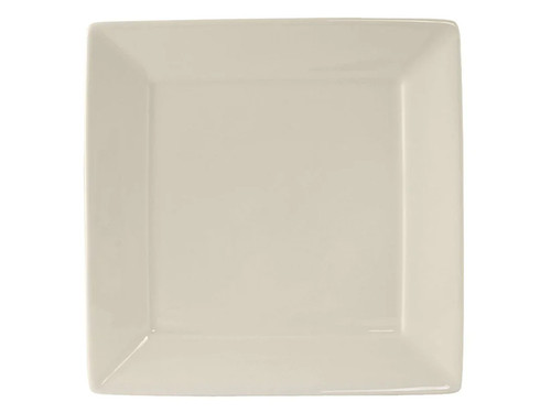 Tuxton BEH-1016 Ceramic American White/Eggshell Square Plate (1 Dozen)
