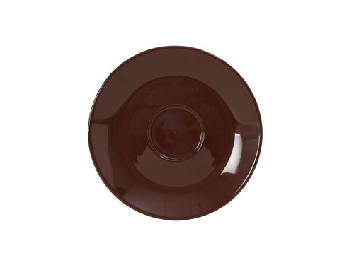 Tuxton DME-0631 6-3/8" Ceramic Mahogany Round Cappuccino Saucer (2 Dozen Per Case)