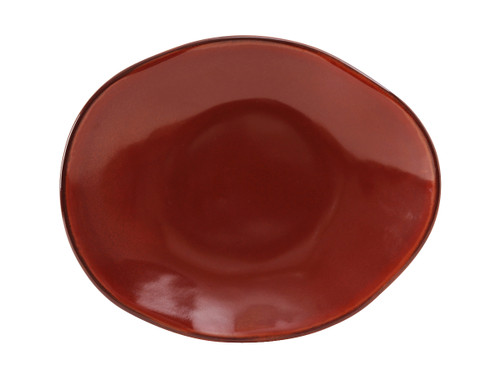 Tuxton GAR-652 Ceramic Red Rock Oval Ellipse Plate (1 Dozen)