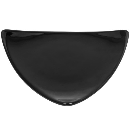 CAC China TRG-21-BLK Black Ceramic Triangular Festiware Plate (1 Dozen)