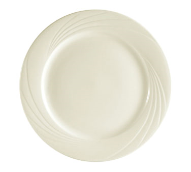 CAC China GAD-16 10.25" Dia. Bone White Porcelain Round Garden State Plate (1 Dozen)