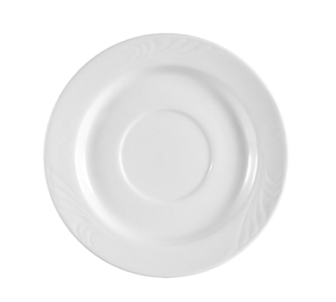 CAC China RSV-2 6" Dia. Super White Porcelain Round Roosevelt Saucer (3 Dozen Per Case)