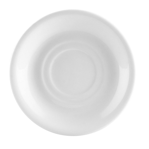 CAC China UVS-2 6" Dia. Super White Porcelain Round Universal Saucer (3 Dozen Per Case)