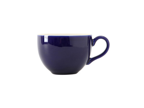Tuxton B2F-1201 4" 12 Oz. Ceramic Cobalt/Eggshell Round Cappuccino Cup (3 Dozen Per Case)