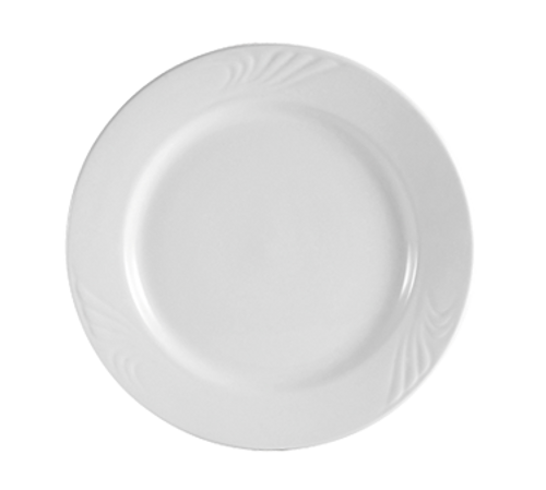 CAC China RSV-9 9.75" Dia. Super White Porcelain Round Roosevelt Plate (2 Dozen Per Case)