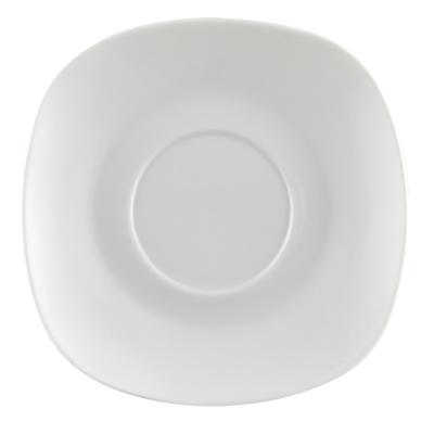 CAC China COP-SQ2 5.75" L Super White Porcelain Square COP Saucer (3 Dozen Per Case)