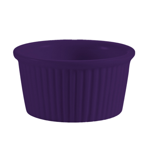 CAC China RKF-1-BLU 1 Oz. Round Fluted Ceramic RKF Ramekin (4 Dozen Per Case)