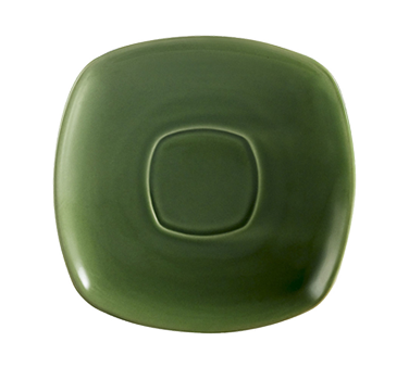 CAC China KC-2-G 6" L Green Ceramic Square Color Arts Saucer (3 Dozen Per Case)