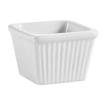CAC China RKF-SQ3 3 Oz. Super White Square Porcelain RKF Ramekin (4 Dozen Per Case)
