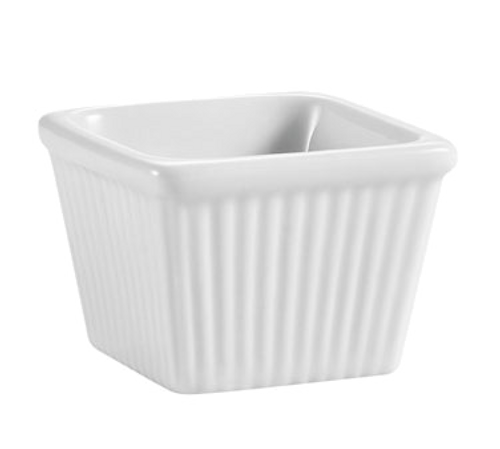 CAC China RKF-SQ3 3 Oz. Super White Square Porcelain RKF Ramekin (4 Dozen Per Case)