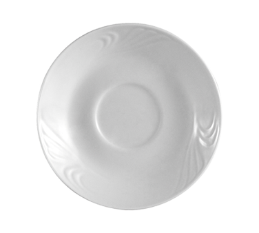 CAC China RSV-55 4.88" Dia. Super White Porcelain Round Roosevelt Saucer (3 Dozen Per Case)