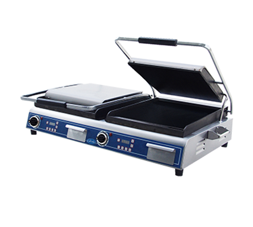 Globe GSGDUE14D-E Electric Countertop Sandwich/Panini Grill - 208-240 Volts
