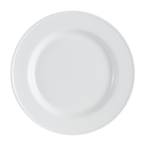 CAC China EVT-20 11.25" Dia. Bone White Porcelain Round Everest Plate (1 Dozen)