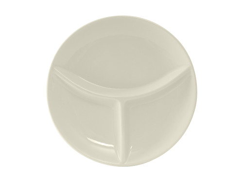 Tuxton BEA-090A 9" Ceramic American White/Eggshell Round Plate (1 Dozen)