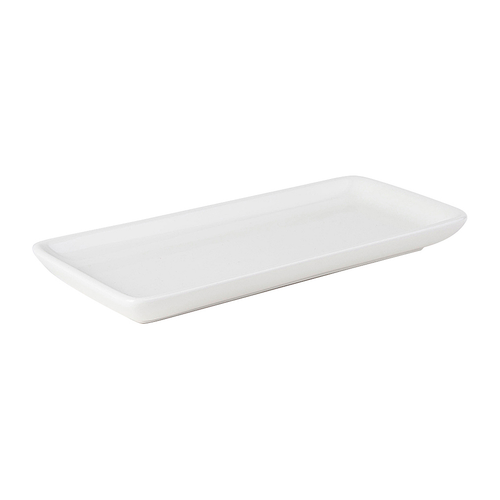 Tuxton AMU-562 Ceramic Pearl White Rectangular Platter (1 Dozen)