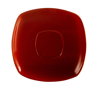 CAC China KC-2-R 6" L Red Ceramic Square Color Arts Saucer (3 Dozen Per Case)