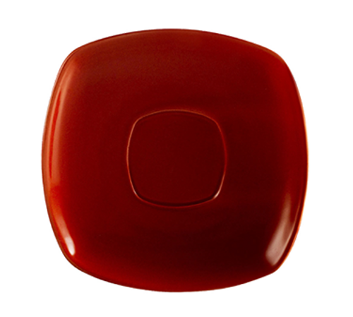 CAC China KC-2-R 6" L Red Ceramic Square Color Arts Saucer (3 Dozen Per Case)