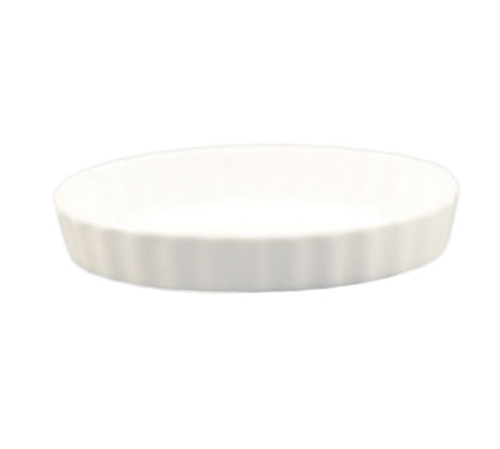 CAC China QSV-6 6.5 Oz. Super White Porcelain Oval Quiche Baking Dish (3 Dozen Per Case)
