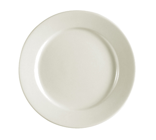 CAC China REC-31 6.25" Dia. American White Ceramic Round REC Plate (3 Dozen Per Case)