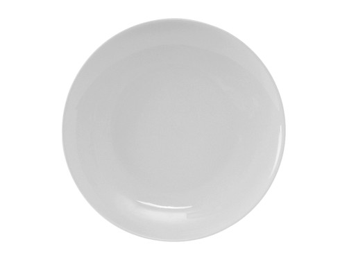Tuxton VPA-095 9-5/8" Porcelain Porcelain White Round Plate (2 Dozen Per Case)