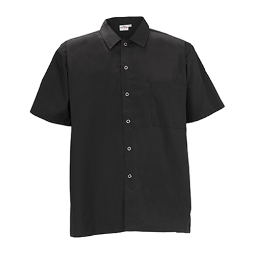 Winco UNF-1K4XL Black Broadway Chef Shirt with Single Chest Pocket