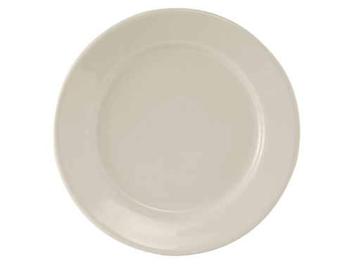 Tuxton TRE-921 12" Ceramic American White/Eggshell Round Plate (1 Dozen)